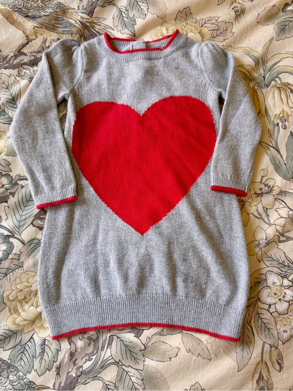 Gymboree Gray Knit Dress with Bold Red Heart